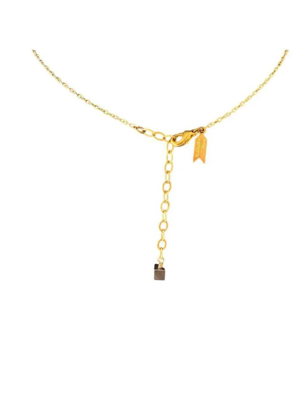 Kris Nations Necklace Orange Blue Beaded Coastal Boho Gold Tone 17 to 19 inches - Picture 6 of 8